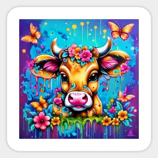 VIBRANT VISIONS (BABY COW) Sticker